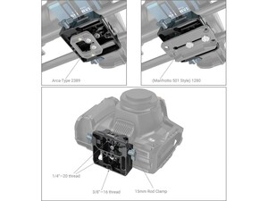 SmallRig 3357 Çift 15mm Çubuk Kelepçeli Evrensel Taban Plakası Baseplate - Thumbnail