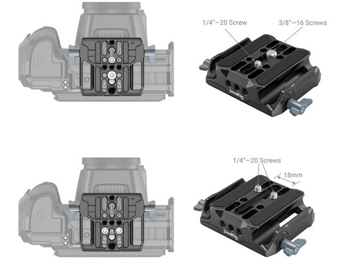 SmallRig 3357 Çift 15mm Çubuk Kelepçeli Evrensel Taban Plakası Baseplate