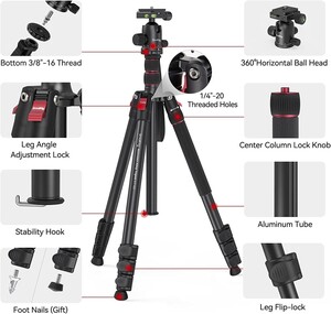 SmallRig 3474C CT-20 Alüminyum Alaşımlı Tripod - Thumbnail