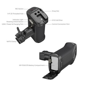 SmallRig 3893 Sony Aynasız Kameralar için REC ile Döndürülebilir Yan Sap - Thumbnail