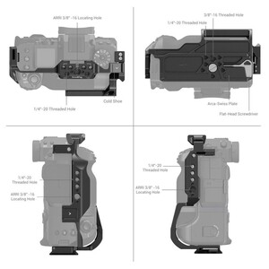 SmallRig 3933 FT-XH / VG-XH Pil Yuvası ile FUJIFILM X-H2 / X-H2S için Çok Fonksiyonlu Kafes - Thumbnail