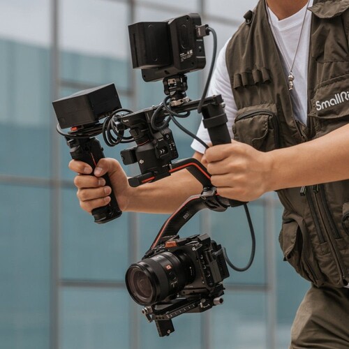 SmallRig 3954 DJI RS Serisi için Kablosuz Kontrollü Çift El Tutacağı