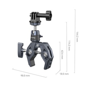SmallRig 4102B Aksiyon Kameraları için 360° Küresel Başlık Montajlı Süper Kelepçe - Thumbnail