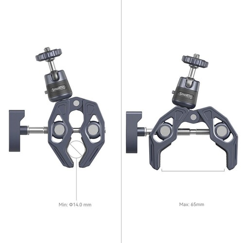 SmallRig 4102B Aksiyon Kameraları için 360° Küresel Başlık Montajlı Süper Kelepçe
