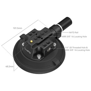 SmallRig 4122B 4'' Vakumlu Kamera Montaj Desteği Araç Çekim Vantuzu - Thumbnail