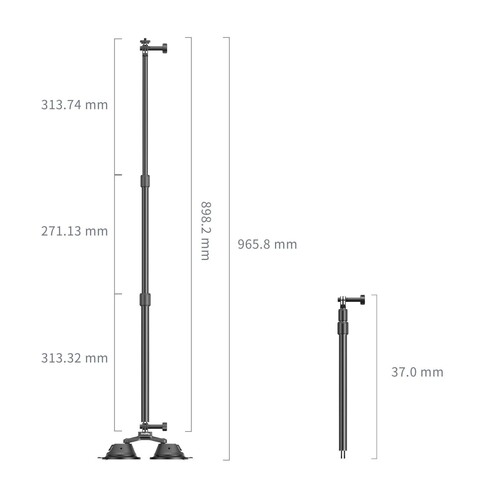 SmallRig 4380 Insta360 X3 X4 X5 Ve Aksiyon Kameralar İçin Vakumlu Araç Montaj Seti