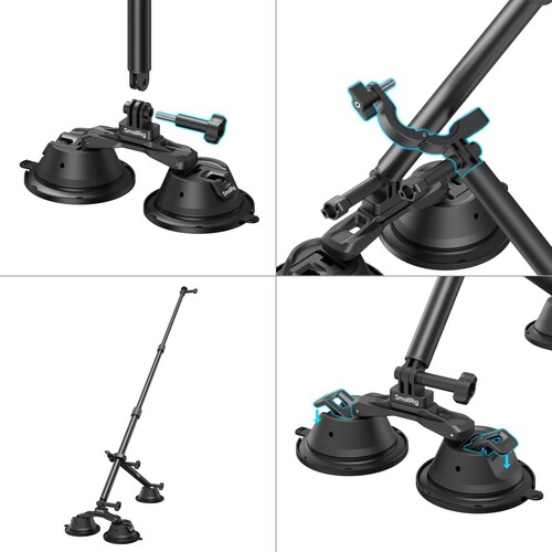 SmallRig 4380 Insta360 X3 X4 X5 Ve Aksiyon Kameralar İçin Vakumlu Araç Montaj Seti
