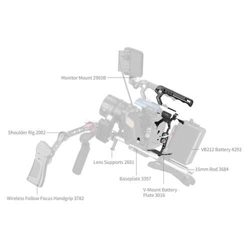SmallRig 4574B Blackmagic Design Cinema 6K için Temel Kafes Kiti