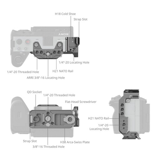 SmallRig 4772 Sony FX3 / FX30 için ''HawkLock'' Hızlı Çıkarma Yarım Kafesi