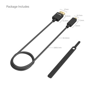 SmallRig 4795 Ultra İnce 4K HDMI Veri Kablosu (D'den A'ya) (100 cm) - Thumbnail