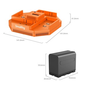 SmallRig 4834 NP-F970 4 Kanallı Kamera Pil Şarj Cihazı ve 4 Pil Takımı - Thumbnail