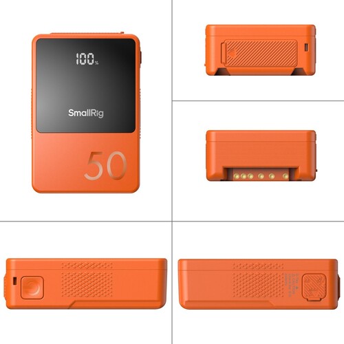 SmallRig 4871 VB50 Mini V Montajlı Pil (Turuncu)