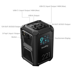SmallRig 4985 X221 X-Touch Smart Üçlü Korumalı 1,5 m Düşmeye Dayanıklı, IP54 Su Geçirmez / Toz Geçirmez) V-Mount Batarya - Thumbnail