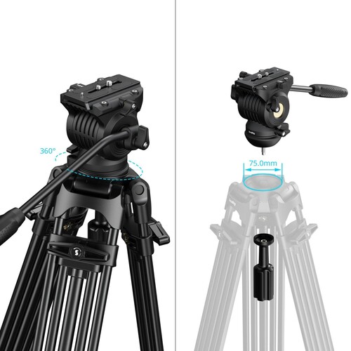 SmallRig 5442 FSD14 FreeSpeed Alüminyum Alaşımlı Video Tripod