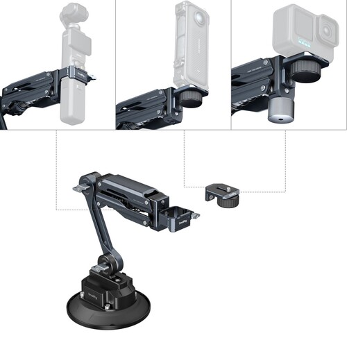 SmallRig 5507 DJI Osmo Pocket 3 / GoPro HERO13 Black / Insta360 X4 için Elektronik Vantuzlu Şok Emici Destek