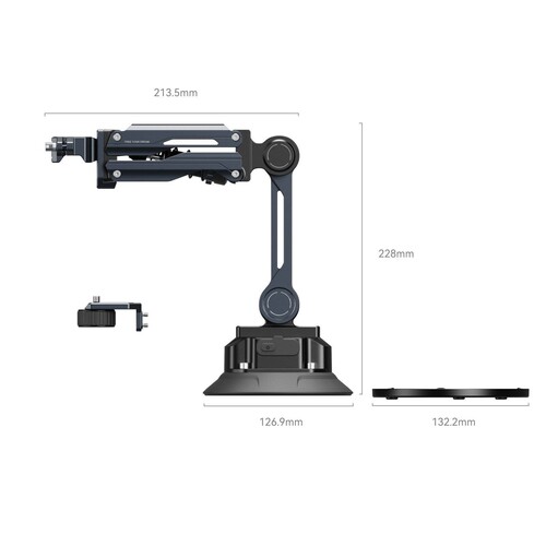 SmallRig 5507 DJI Osmo Pocket 3 / GoPro HERO13 Black / Insta360 X4 için Elektronik Vantuzlu Şok Emici Destek