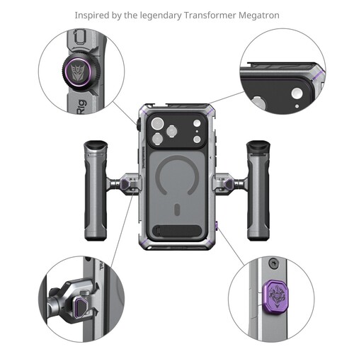 SmallRig 5584 Megatron Edition iPhone 17 Pro Max için Çift El Tipi Mobil Cihaz Kiti
