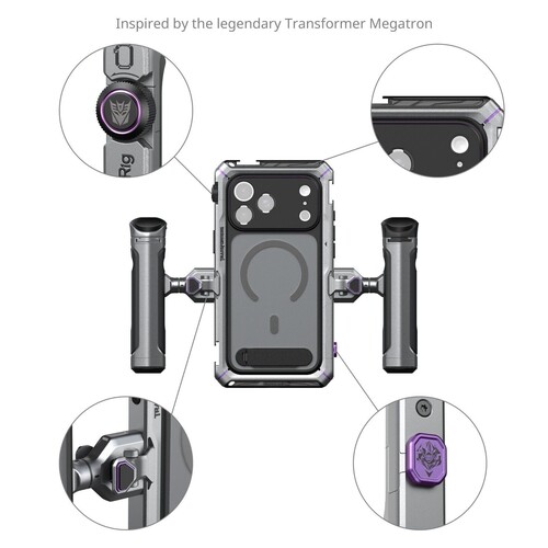 SmallRig 5585 Megatron Edition iPhone 17 Pro için Çift El Tipi Mobil Cihaz Kiti