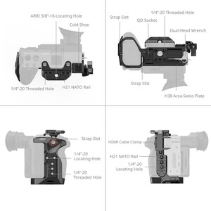 SmallRig 5590 Sony FX2 için Pil Plakalı Gelişmiş Kafes Kiti - Thumbnail