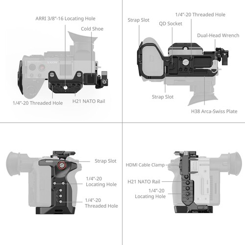 SmallRig 5590 Sony FX2 için Pil Plakalı Gelişmiş Kafes Kiti