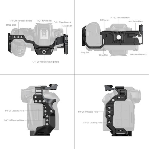 SmallRig 5954 ''HawkLock'' Hızlı Çıkarma Canon EOS R6 Mark III / R6 Mark II için Kafes