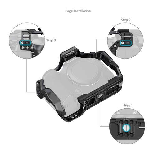SmallRig 5954 ''HawkLock'' Hızlı Çıkarma Canon EOS R6 Mark III / R6 Mark II için Kafes