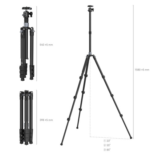 SmallRig 4059 AP-20 Orta Sütunlu Karbon Fiber Tripod