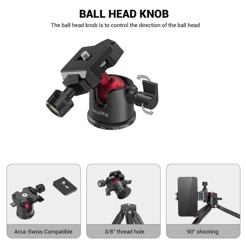 SmallRig Panoramik Top Kafalı Masa Üstü Mini Tripod BUT2664