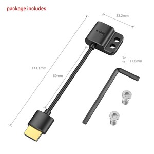 SmallRig 3019 Ultra İnce 4K HDMI Adaptör Kablosu (A - A) - Thumbnail