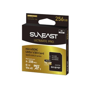 Suneast 256GB 208MB/s Ultimate Pro UHS-I V30 microSDXC Hafıza Kartı (S225 GOLD Series) - Thumbnail