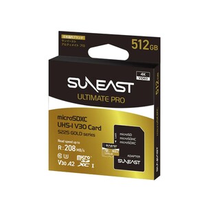 Suneast 512GB 208MB/s Ultimate Pro UHS-I V30 microSDXC Hafıza Kartı (S225 GOLD Series) - Thumbnail