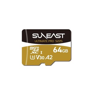 Suneast 64GB 208MB/s Ultimate Pro UHS-I V30 microSDXC Hafıza Kartı (S225 GOLD Series) - Thumbnail