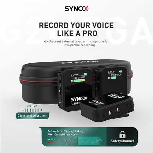 Synco G2(A2) Mega 2 Kişilik Kablosuz Yaka Mikrofon