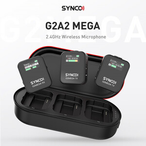 Synco G2(A2) Mega 2 Kişilik Kablosuz Yaka Mikrofon - Thumbnail