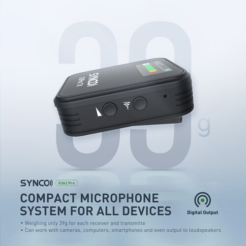 Synco G2(A2) Pro 2 Kişilik Kablosuz Yaka Mikrofon