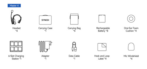 Synco Xtalk Master XM4 Kablosuz İnterkom Kulaklık Sistemi (4 Kullanıcı)