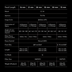 Thypoch Simera-C 21mm T1.5 Full Frame Cine Lens (Sony E) - Thumbnail