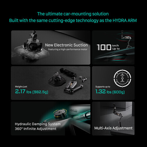 Tilta Hydra Alien Mini Araç Montaj Sistemi Elektronik Suction Cup Kiti (Titanyum Gri)