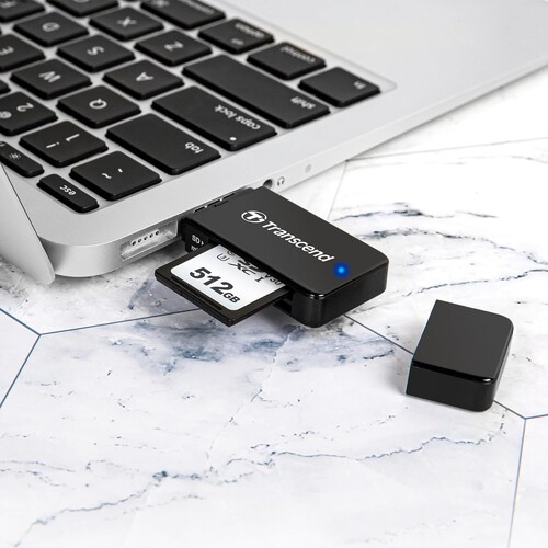Transcend RDF5 SD/MicroSD USB 3.1 Gen 1 Type-C Çoklu Kart Okuyucu (Siyah)