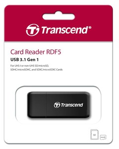 Transcend RDF5 SD/MicroSD USB 3.1 Gen 1 Type-C Çoklu Kart Okuyucu (Siyah) - Thumbnail
