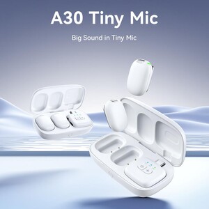 Ulanzi A30 Tiny 2 Kişilik Mikrofon Seti - Beyaz - Thumbnail