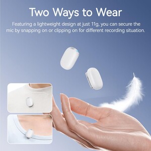 Ulanzi A30 Tiny 2 Kişilik Mikrofon Seti - Beyaz - Thumbnail