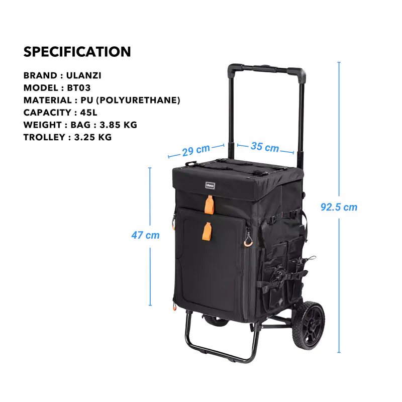 Ulanzi BT03 Stüdyo Ekipman Taşıma Arabası B003