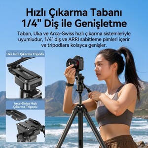 Ulanzi CO81 Çok Açılı Profesyonel Kamera Standı ve Masaüstü Tripod - C104 - Thumbnail