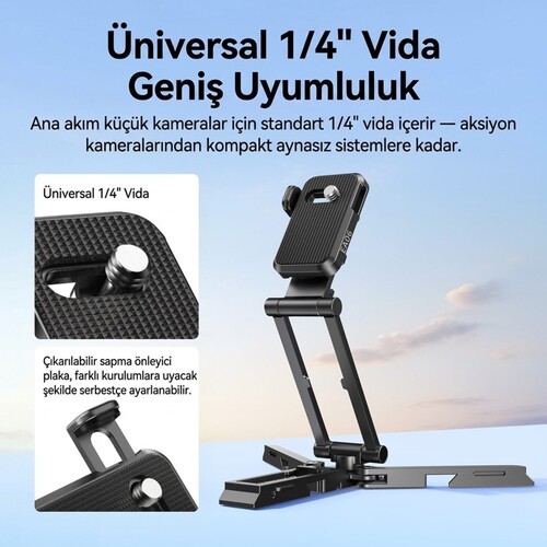 Ulanzi CO81 Çok Açılı Profesyonel Kamera Standı ve Masaüstü Tripod - C104
