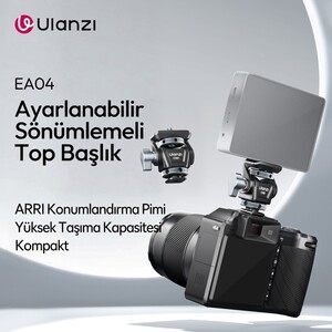 Ulanzi EA04 Adjustable Damping Ball Head Cold Shoe LED Işık ve Monitör Adaptörü - C086 - Thumbnail
