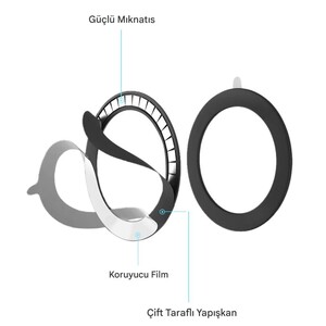 Ulanzi M019 MagSafe Uyumlu Manyetik Ring Halka Sticker - M019 - Thumbnail