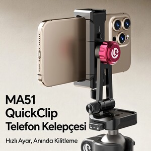 Ulanzi MA51 QuickClip 360 Derece Ayarlanabilir Telefon Tutucu - M064 - Thumbnail