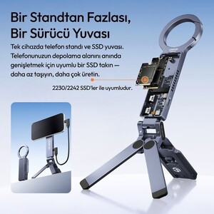 Ulanzi - Ulanzi MA58 SSD Enclosure 10Gbps Manyetik Telefon Standı Tripod - S046 (1)