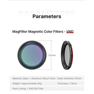 Ulanzi MagFilter 1-5 Stop Variable ND Filtre - Thumbnail